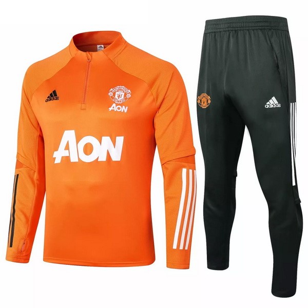 Trainingsanzug Manchester United 2020-21 Orange Schwarz